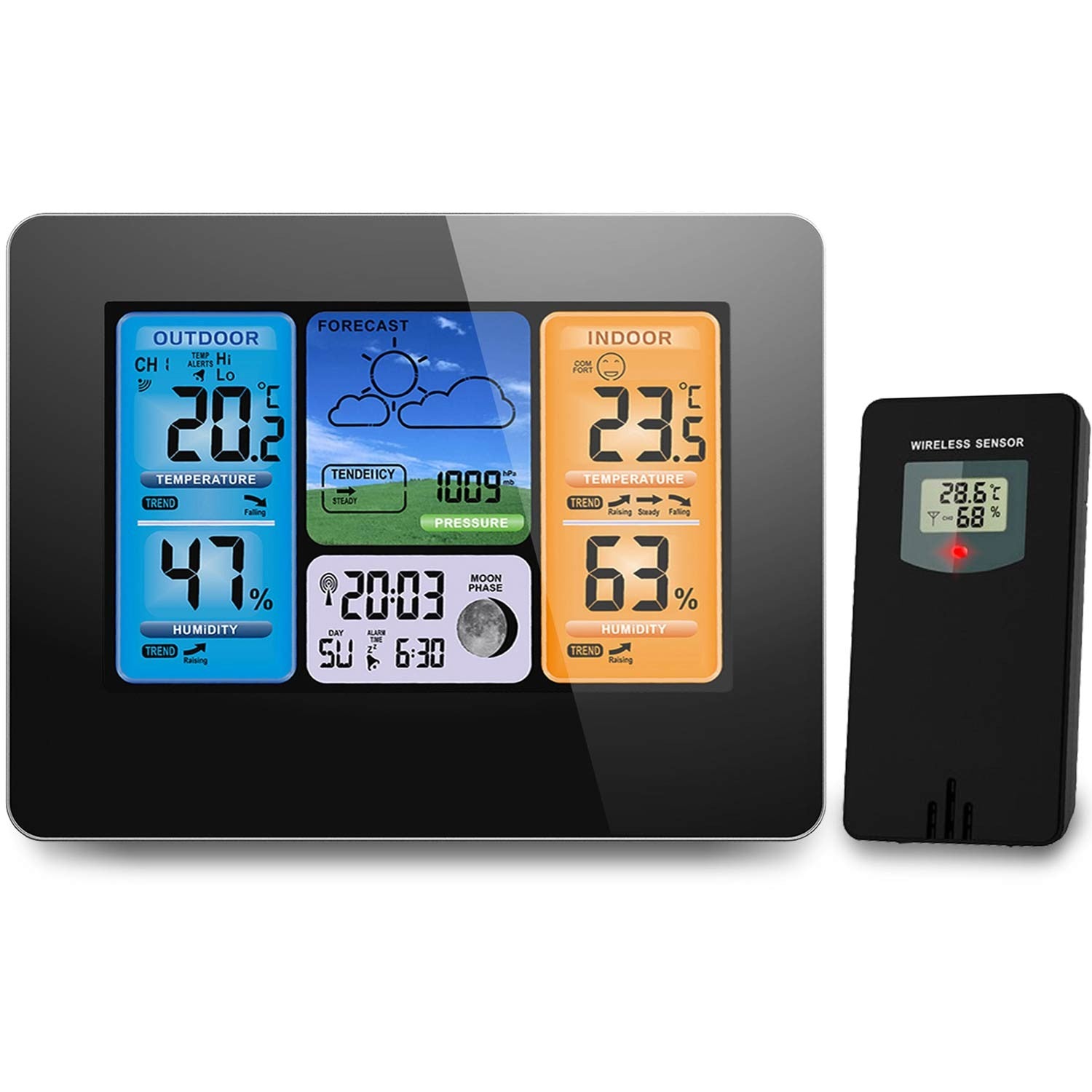 Meteorologinė stotis su juodais BD-902 ekranais