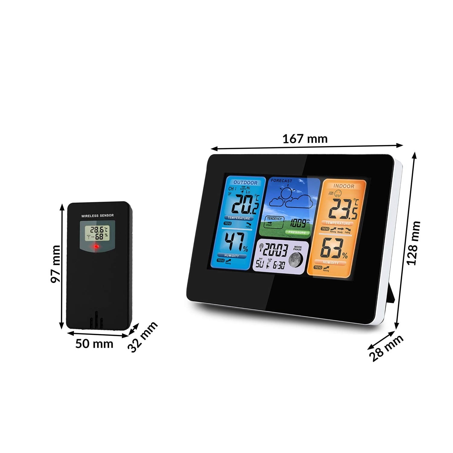 Meteorologinė stotis su juodais BD-902 ekranais