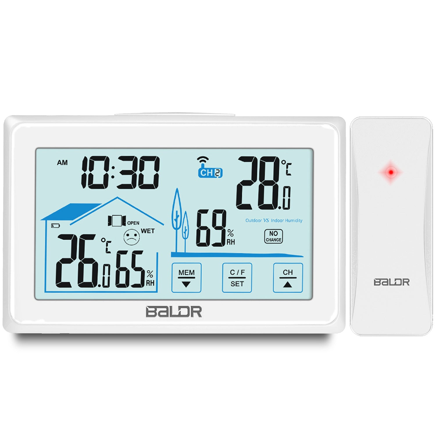 Meteorologinė stotis su balta BD-910 ekrane