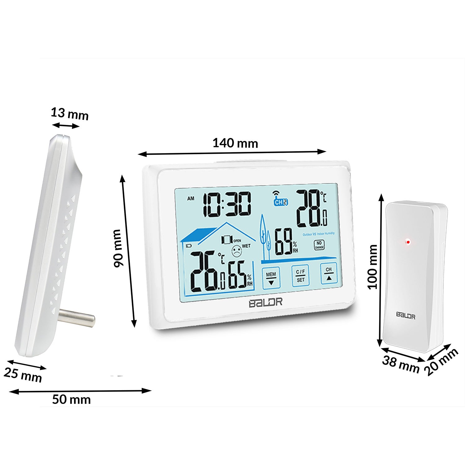 Meteorologinė stotis su balta BD-910 ekrane