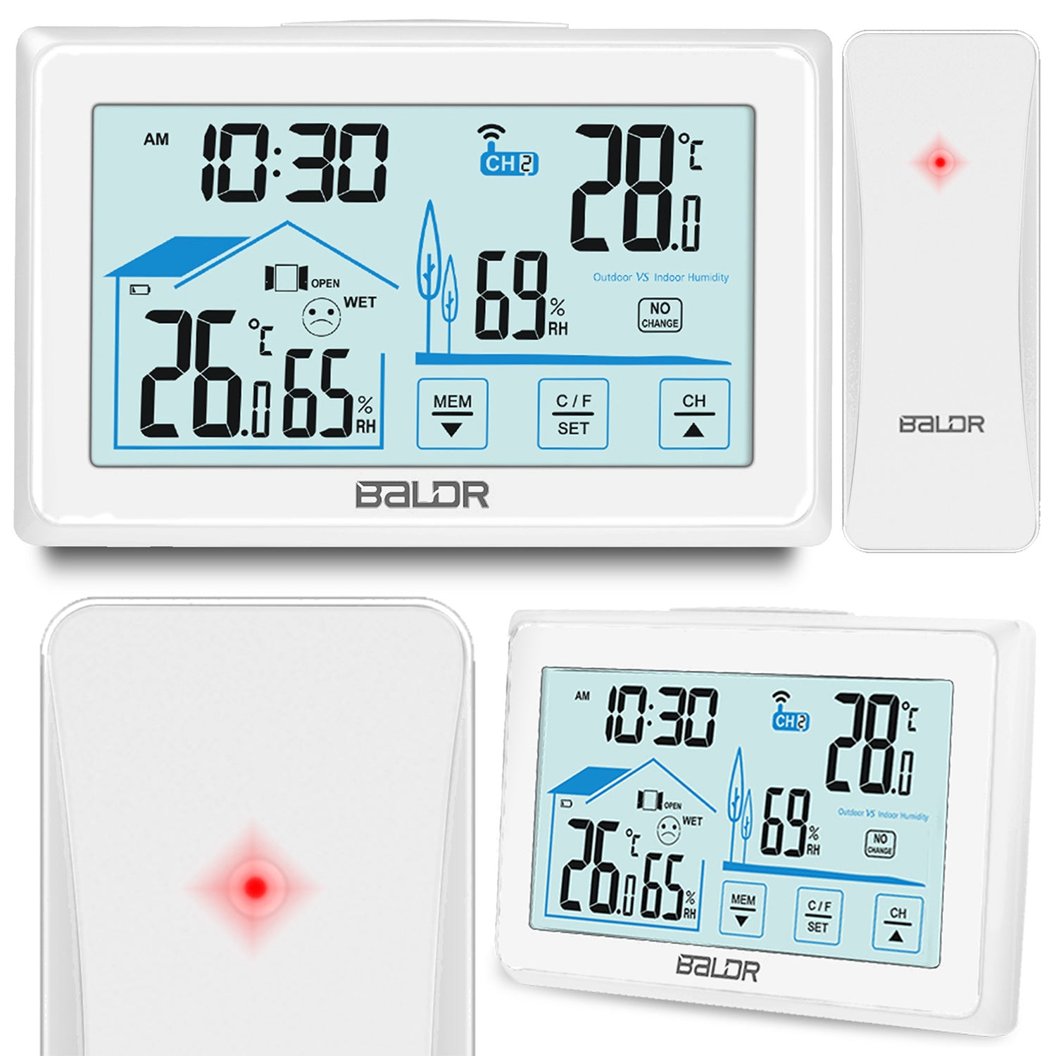 Meteorologinė stotis su balta BD-910 ekrane