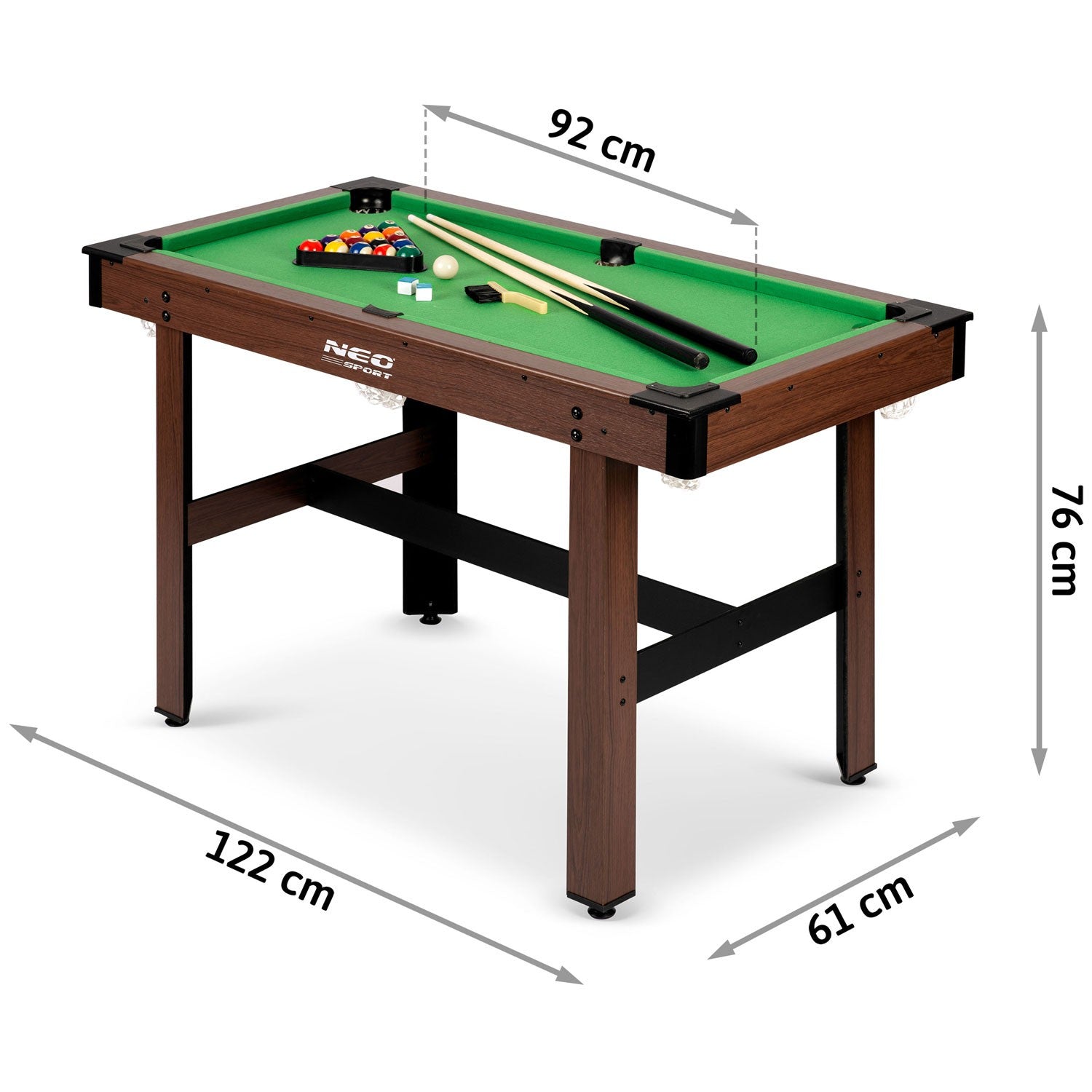 Biliardo stalas 122 x 61 x 76 cm NS-807 tamsiai ruda