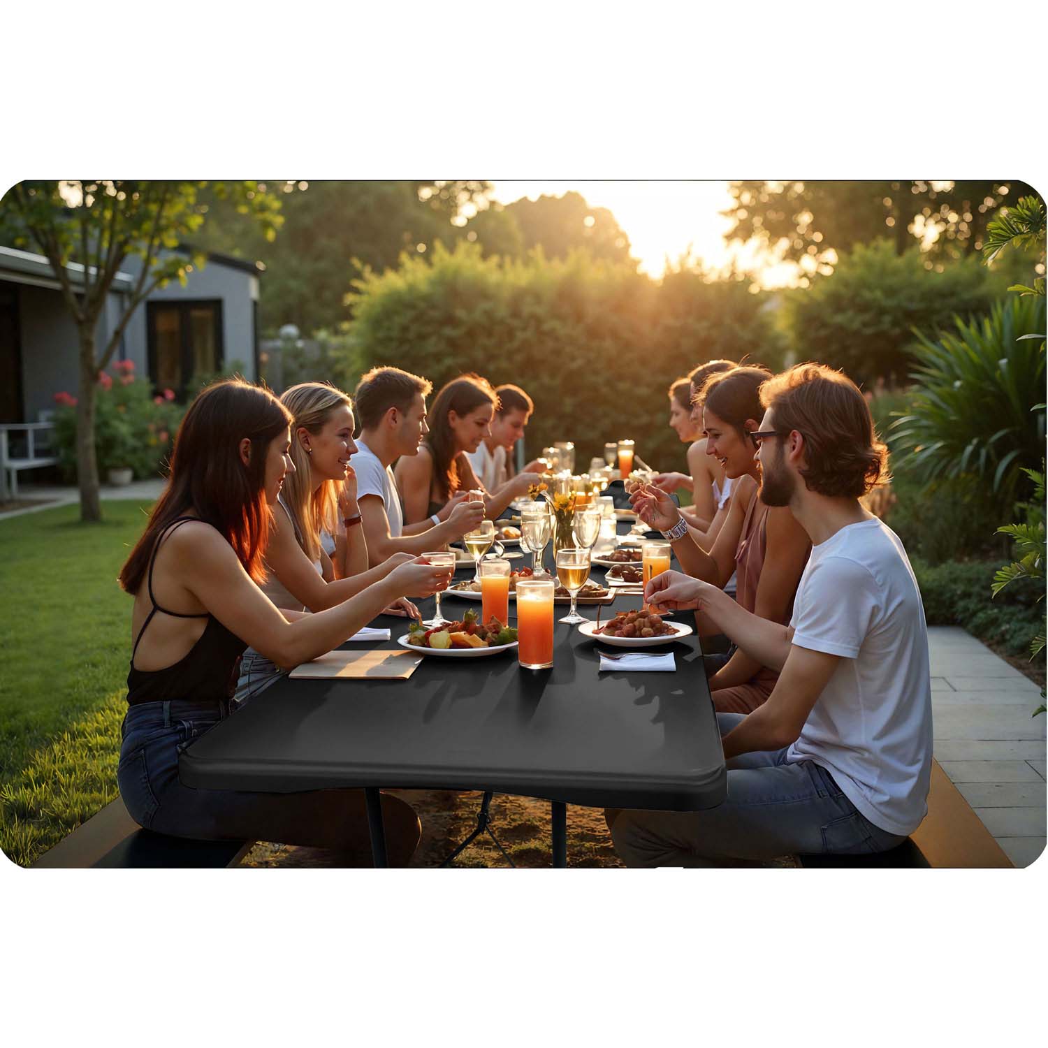 180 cm sulankstomas sodo stalas