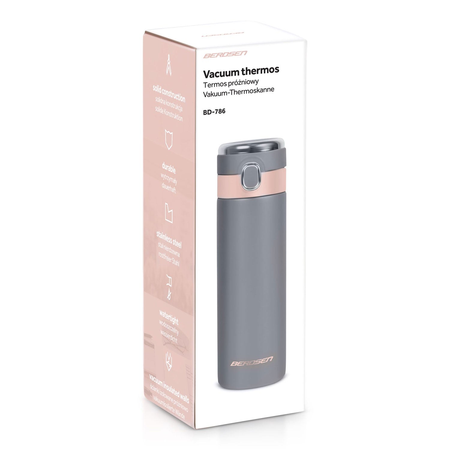 Vacuum thermos 450 ml BD-786 pilkas