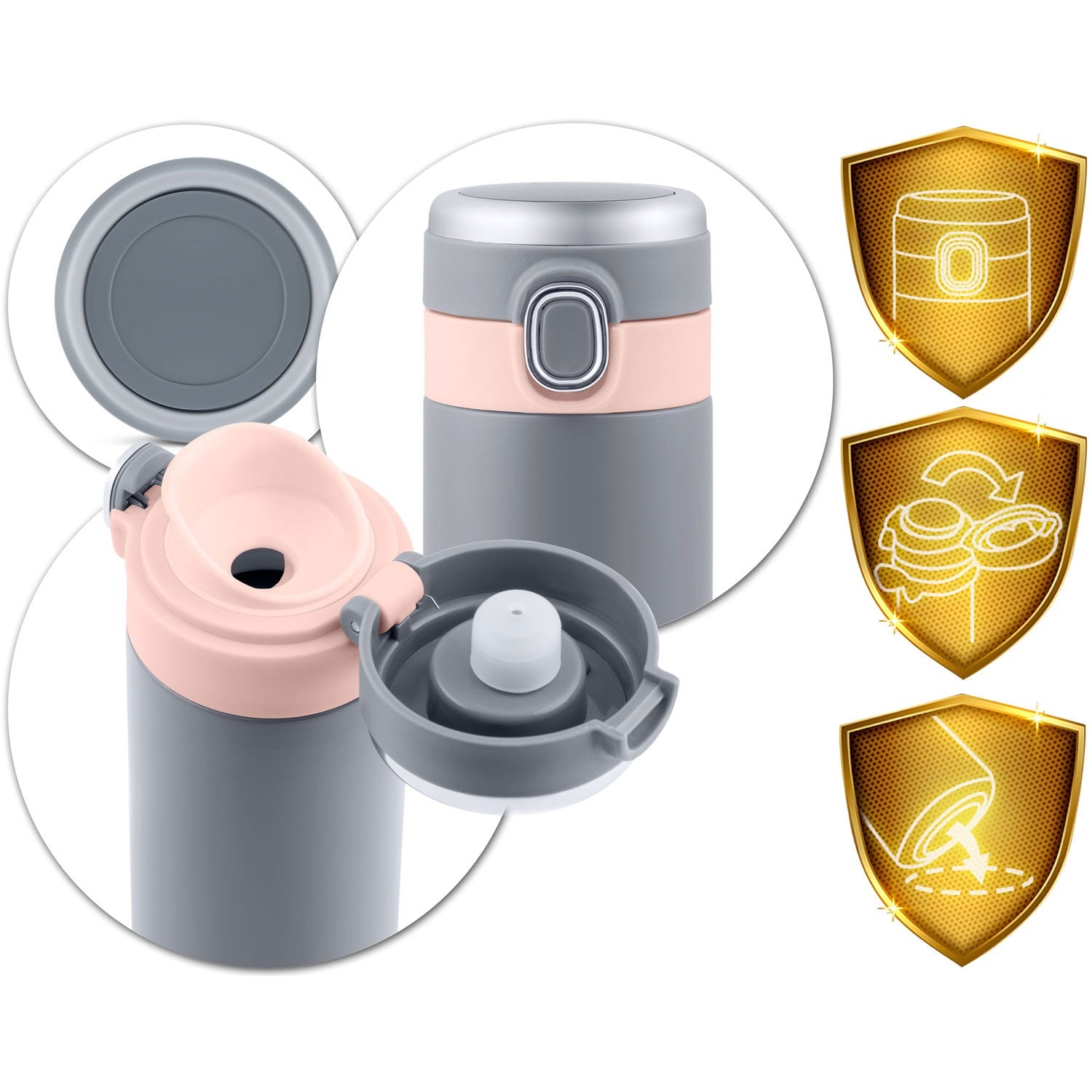 Vacuum thermos 450 ml BD-786 pilkas