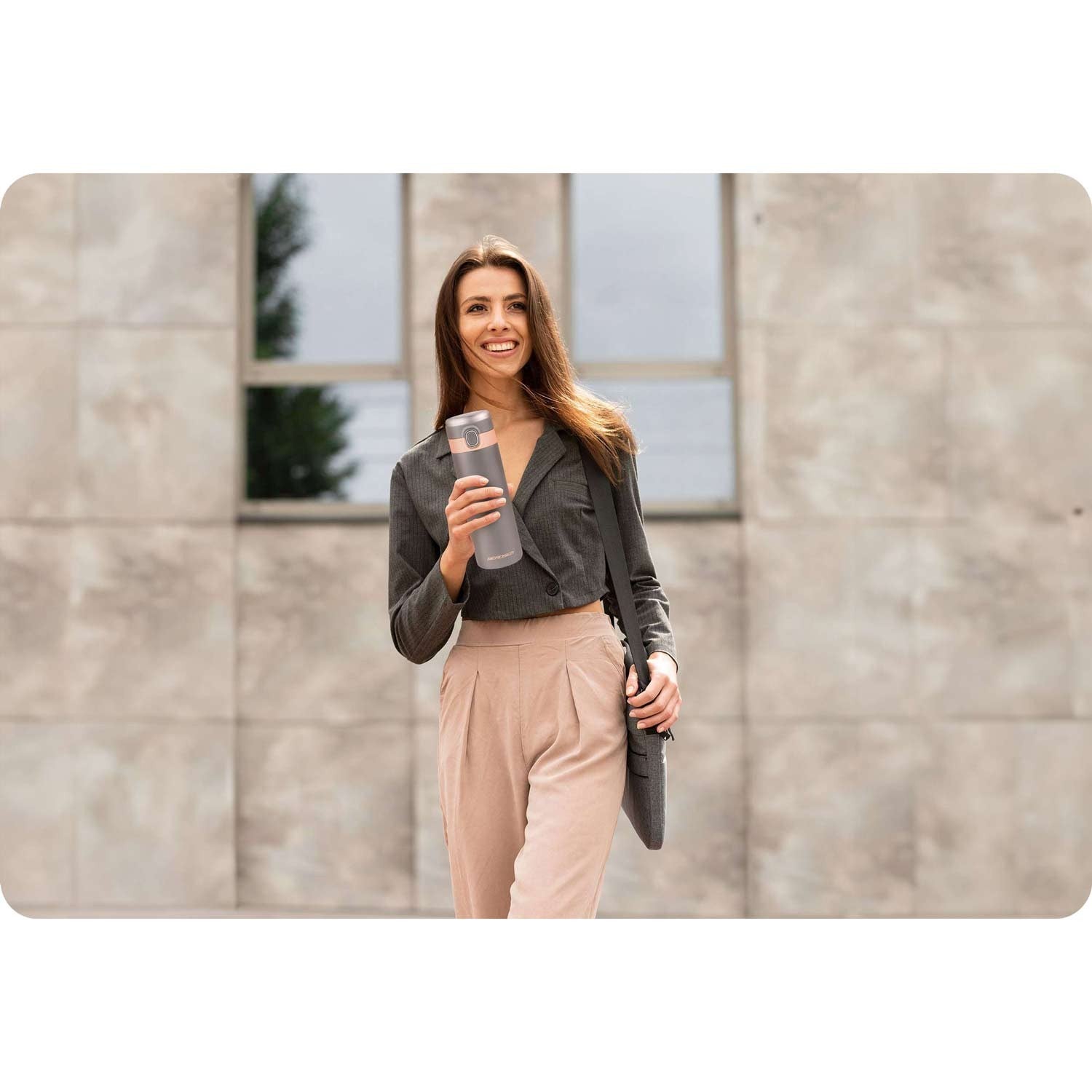 Vacuum thermos 450 ml BD-786 pilkas