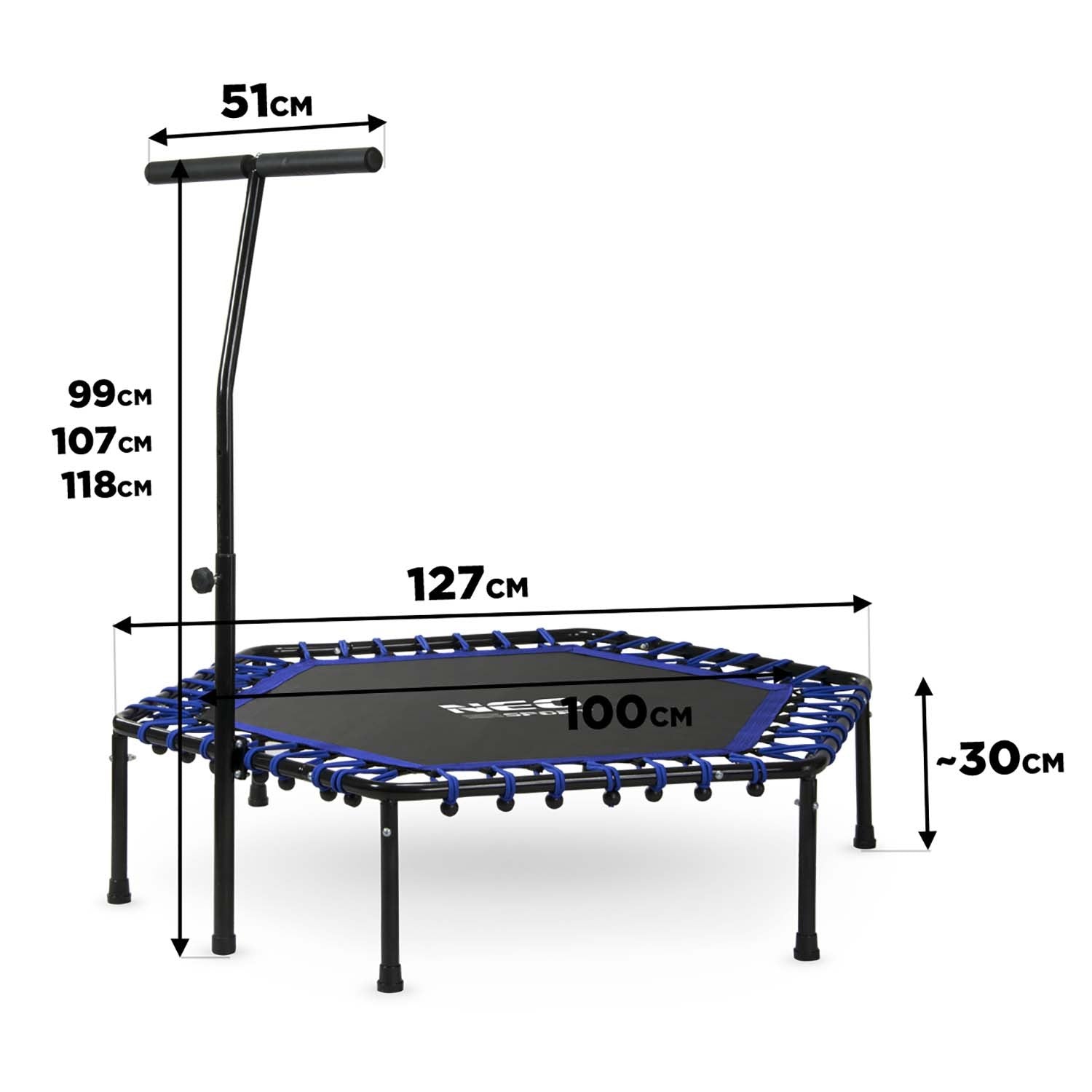 Fitness Batutas Su 127 Cm Neo-Sport Rankine - Šešiakampis Mėlynas