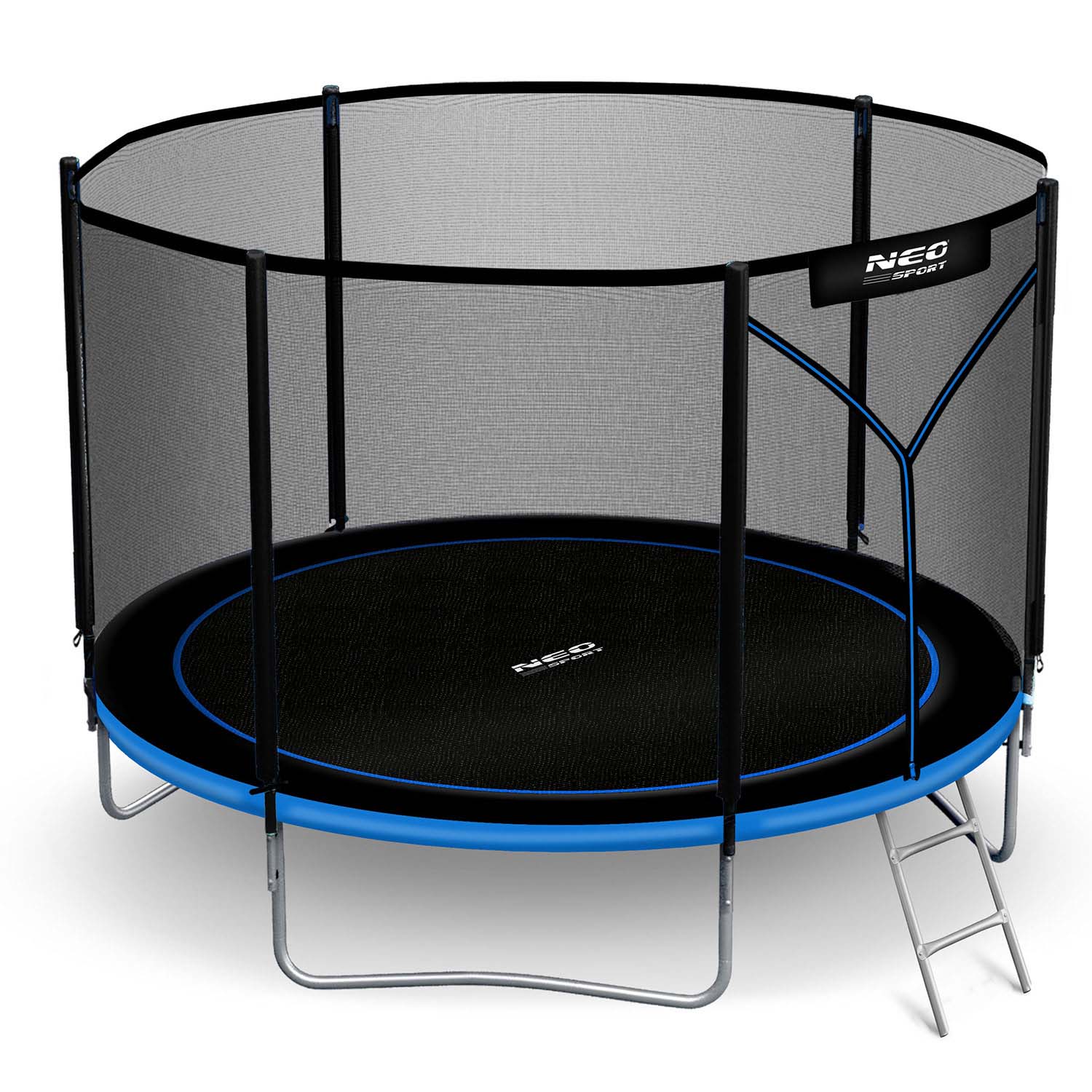 10ft/312cm sodinis batutas su išoriniu tinkleliu ir Neo-Sport laiptais