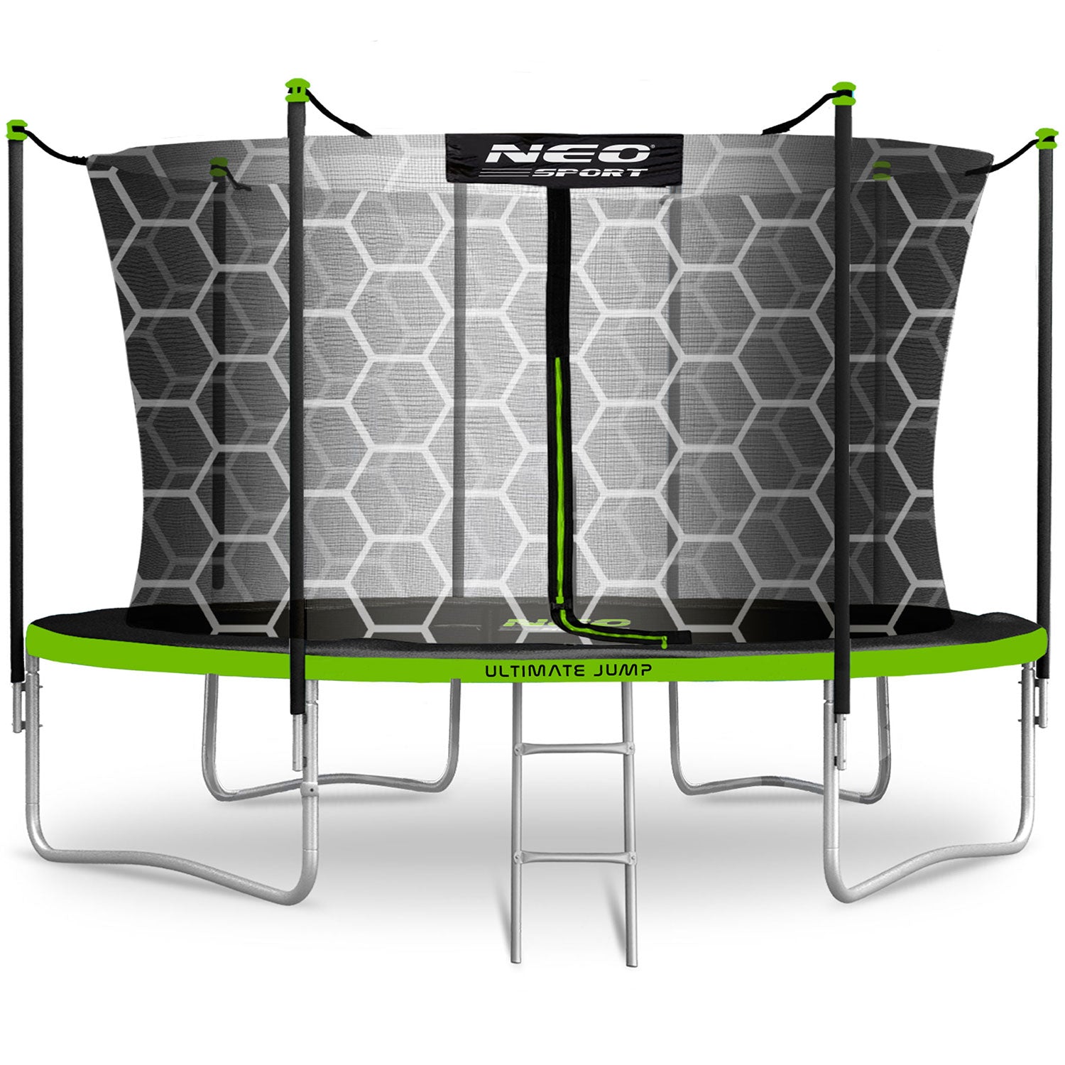 15ft/465cm sodo trampolinas su vidiniu tinkleliu ir Neo-Sport laiptais