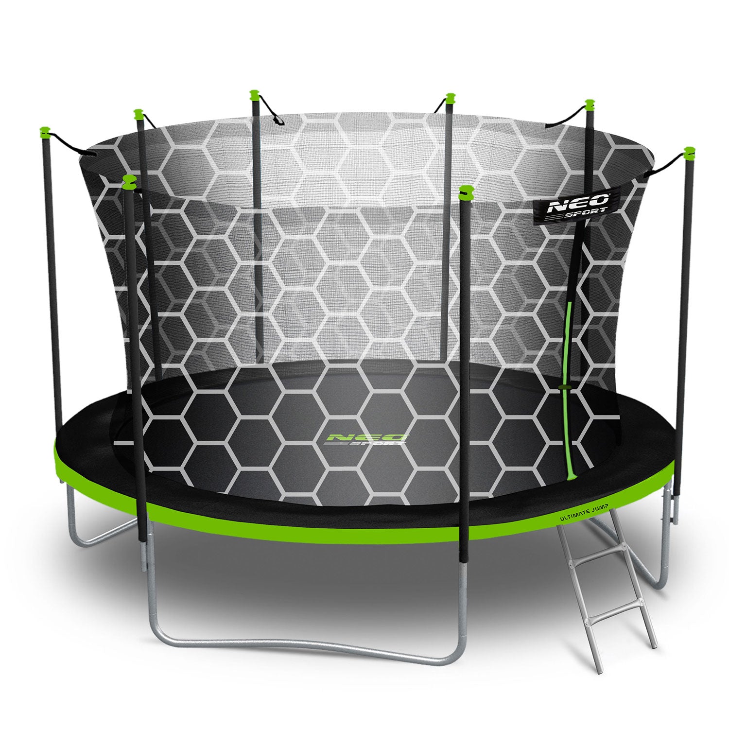 15ft/465cm sodo trampolinas su vidiniu tinkleliu ir Neo-Sport laiptais