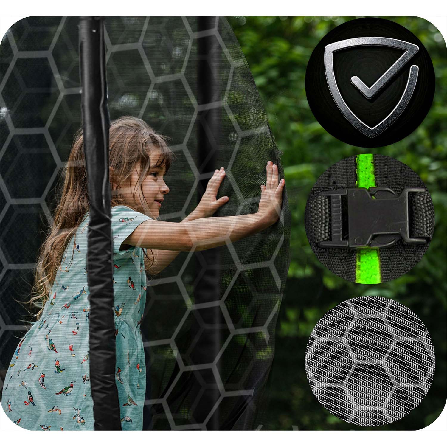 15ft/465cm sodo trampolinas su vidiniu tinkleliu ir Neo-Sport laiptais