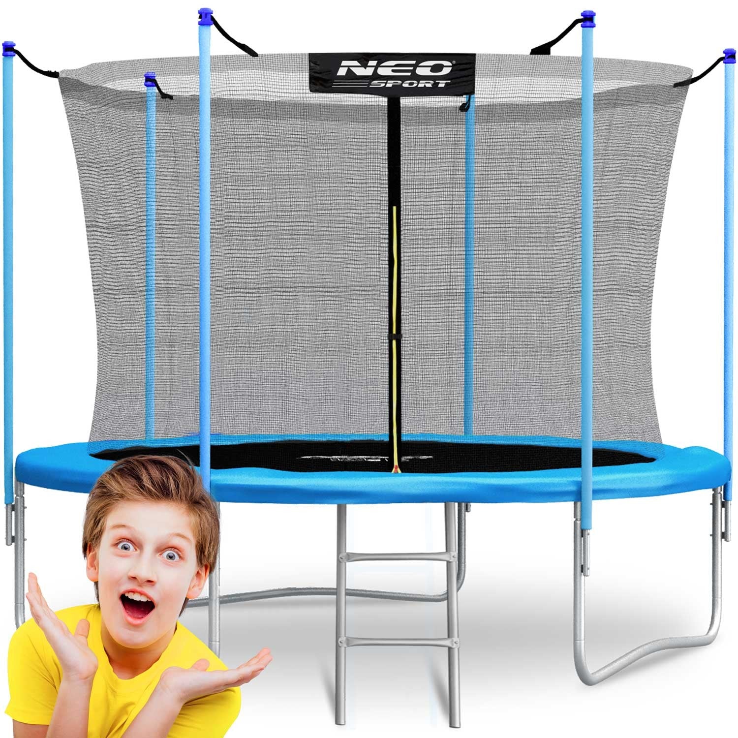 8ft/252cm sodo batutas su vidine tinkle ir Neo-Sport laiptais