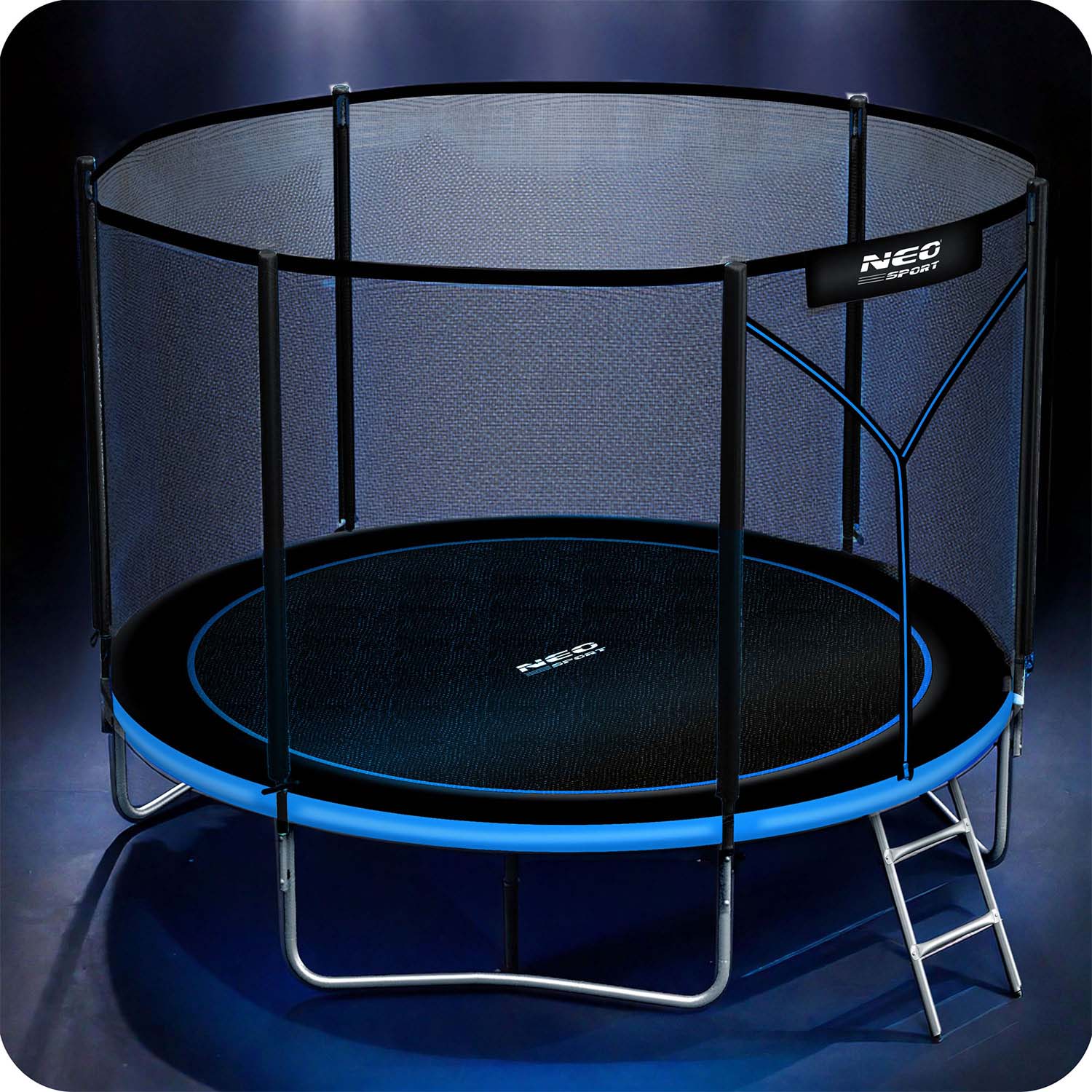 8ft/252cm sodo batutas su išorine tinkle ir Neo-Sport laiptais