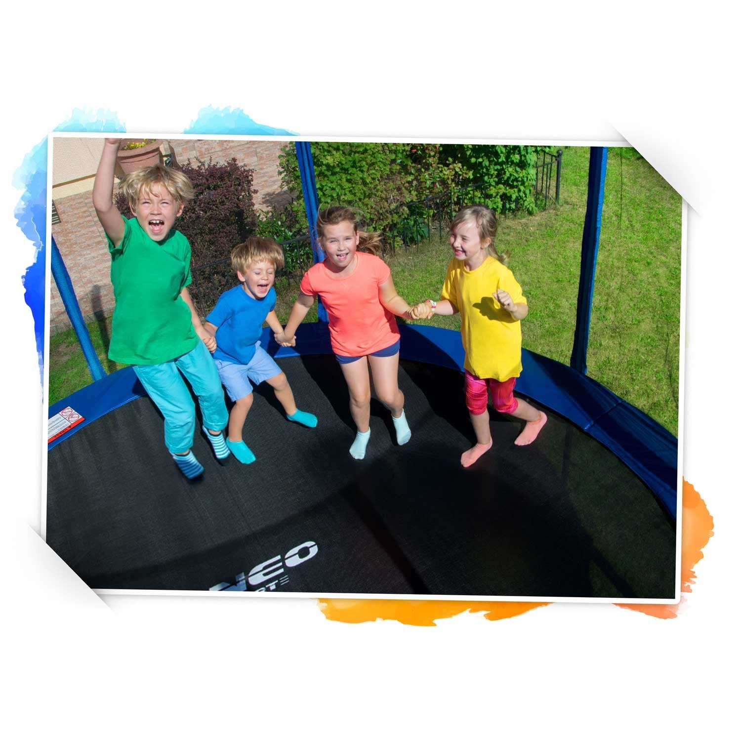 12ft/374cm profiliuotas sodo batutas su Neo-Sport vidine tinkle