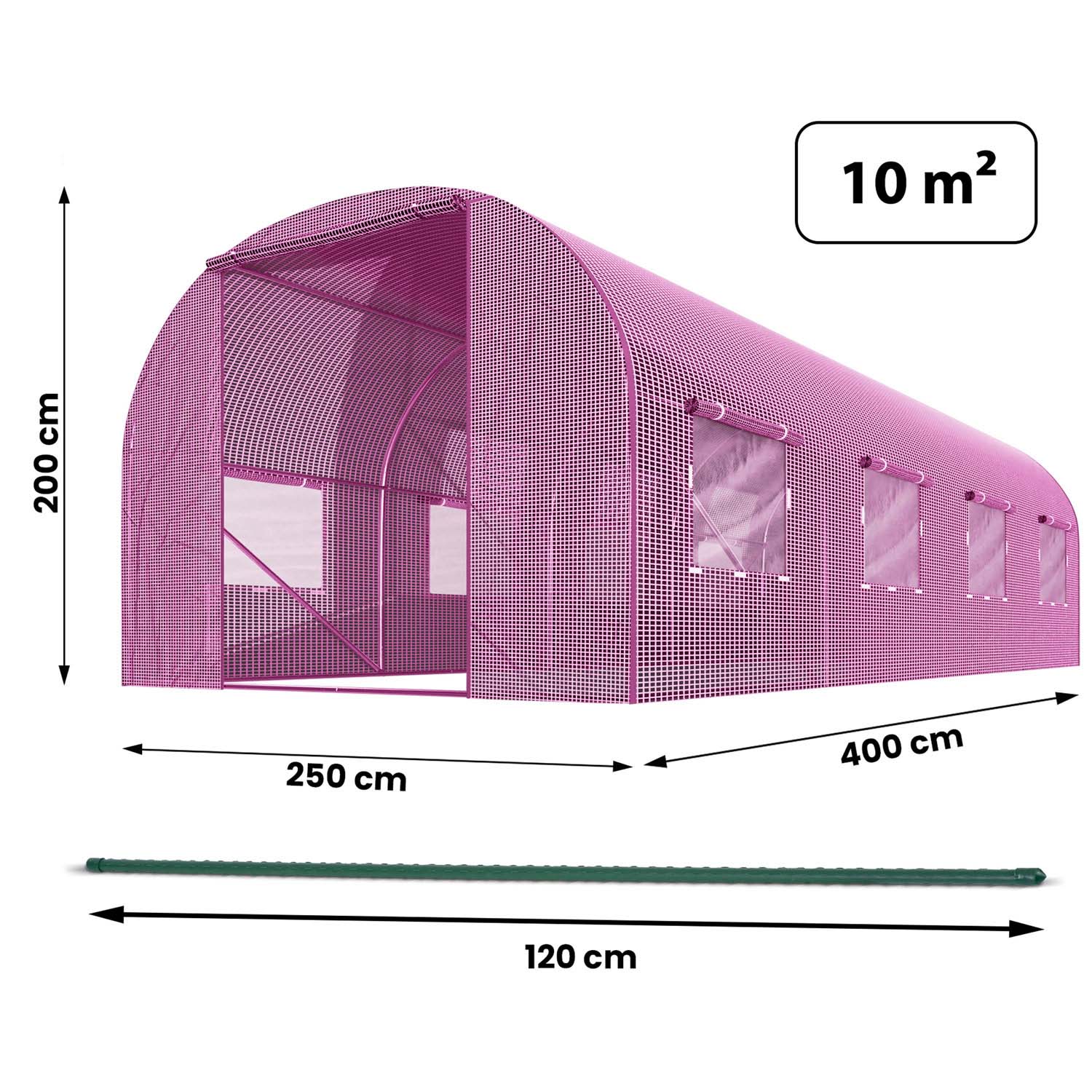 2,5 x 4 m (10 m2) rožinis Plonos sodas