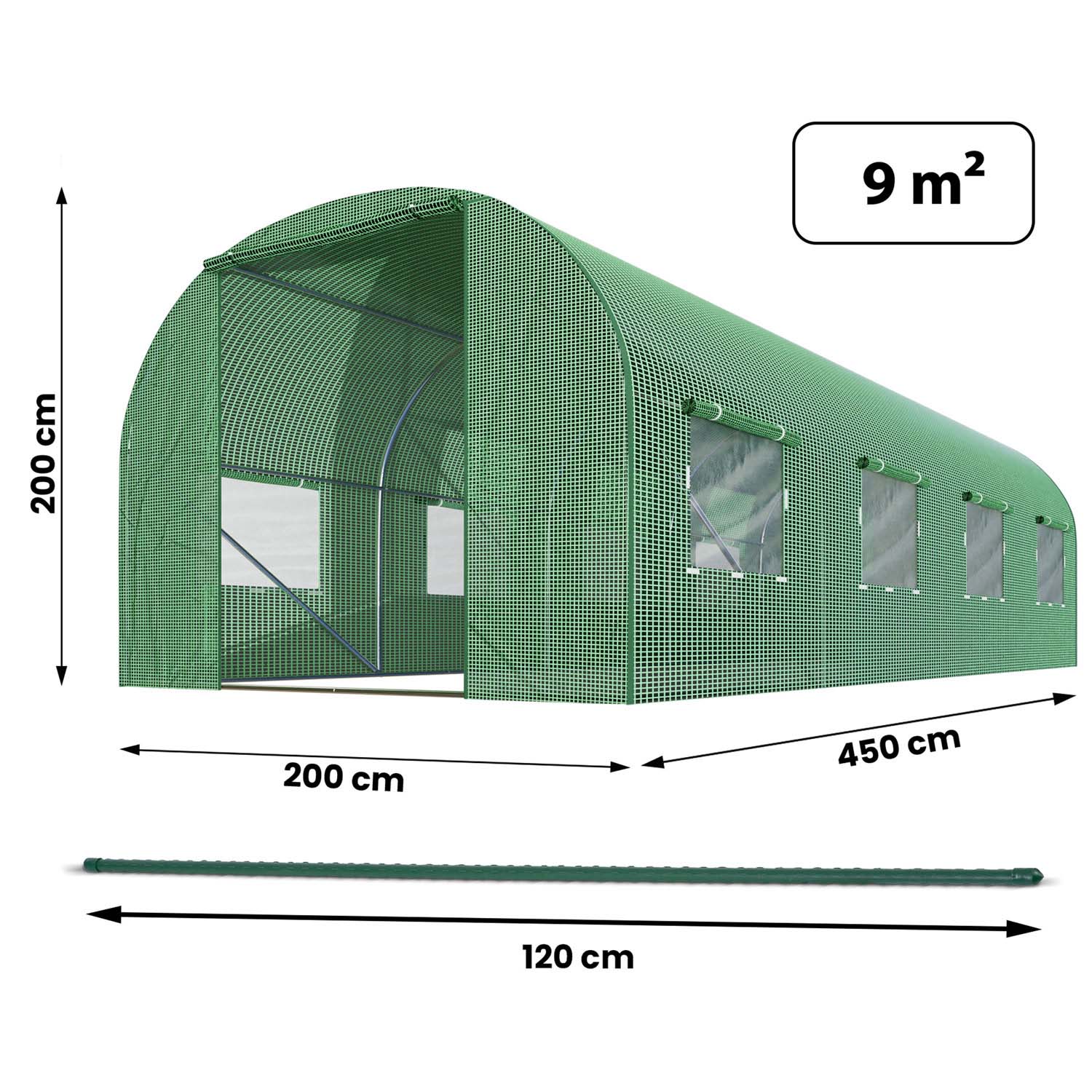 2 x 4,5 m (9 m2) sodas