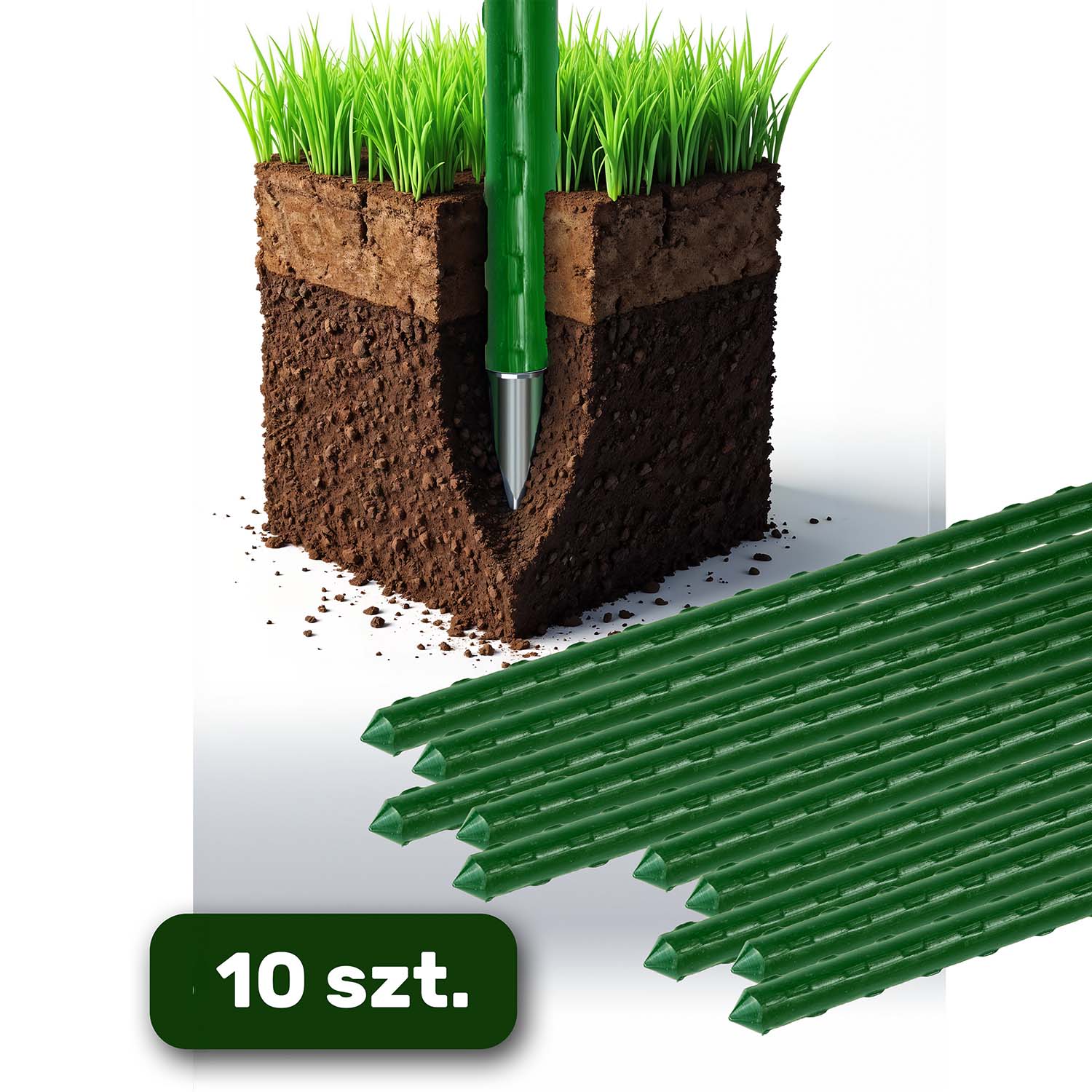 Augalų lazdelės 150 cm Plono PL-940 žalios 10szt