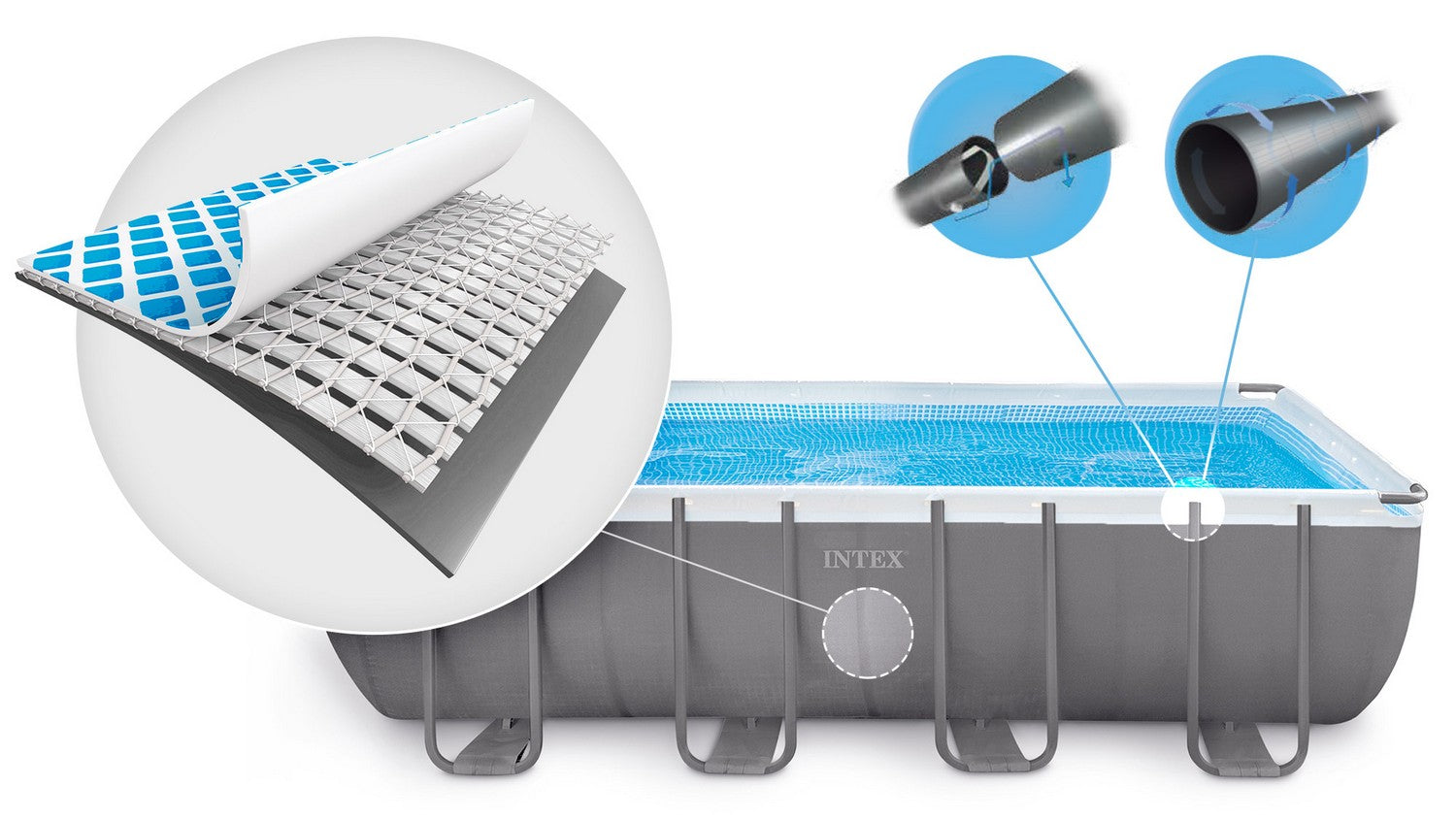 549 x 274 x 132 cm 18w1 karkasinis lauko baseinas INTEX 26356