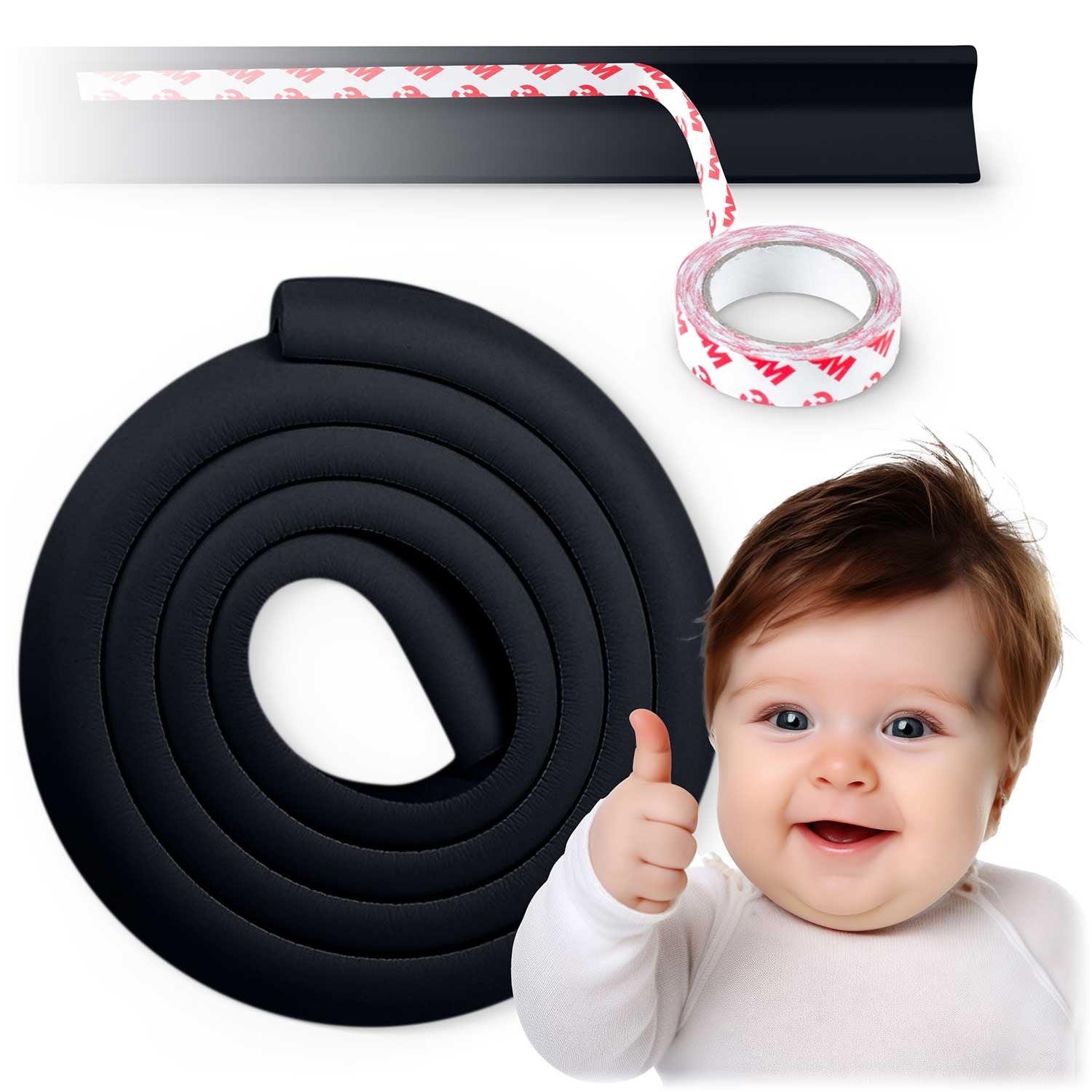 Ricokids apsauginė putų juosta 798701 juoda 2 m