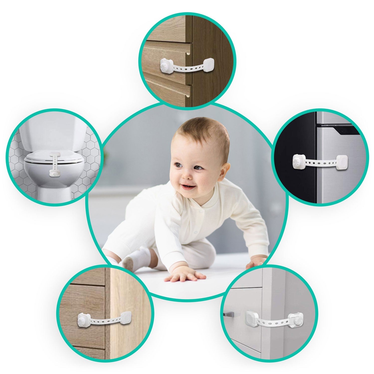 Ricokids skyriaus atidarymo apsaugos priemonės 798200 6 vienetai balti