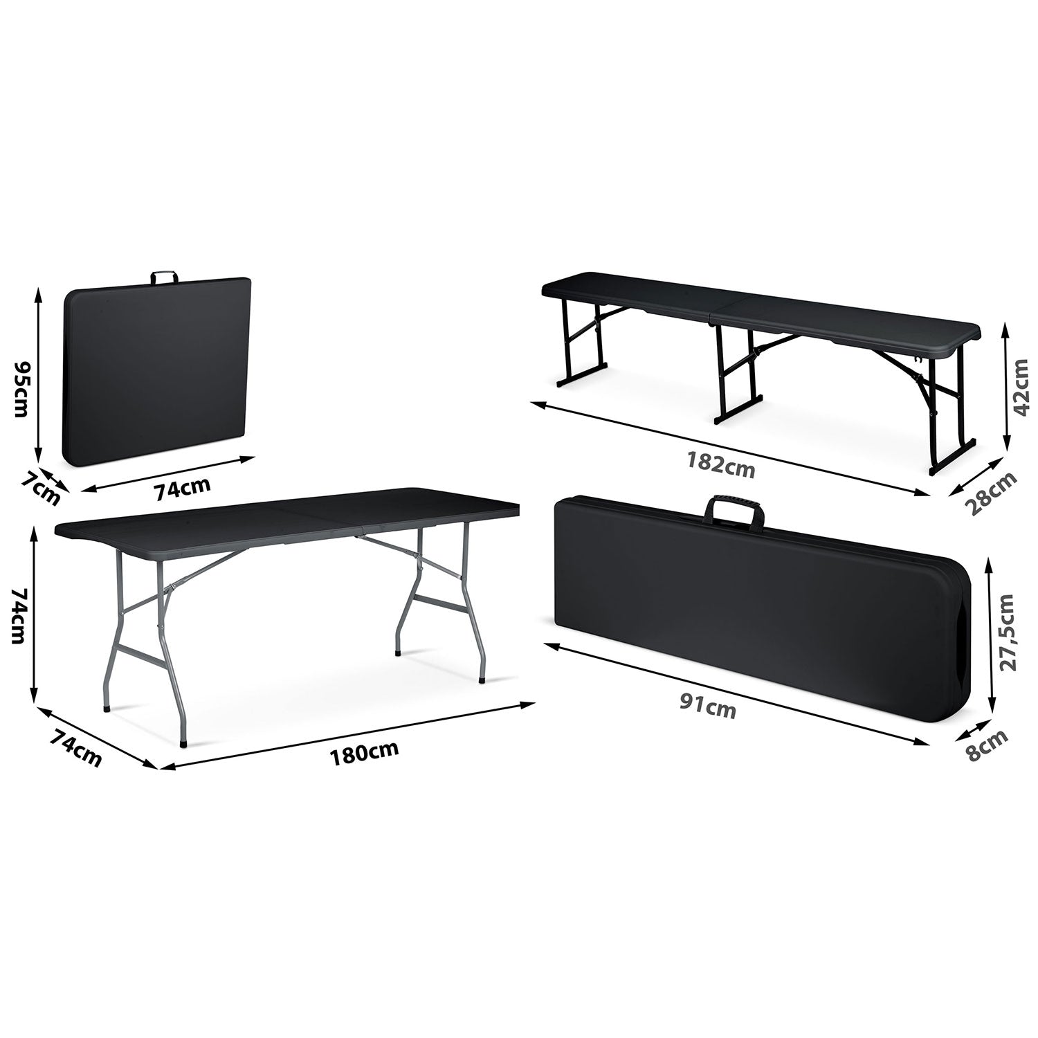 Groto komplektas + 2 lentelės + 180 cm ilgio klubai